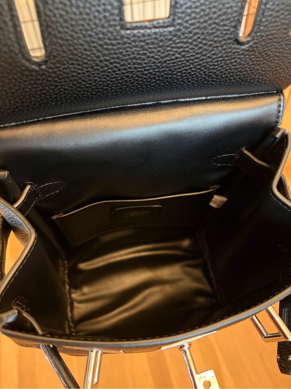 Black Leather Men's HAC Crossbody Bag with Silver Hardware - Picture 4 of 16